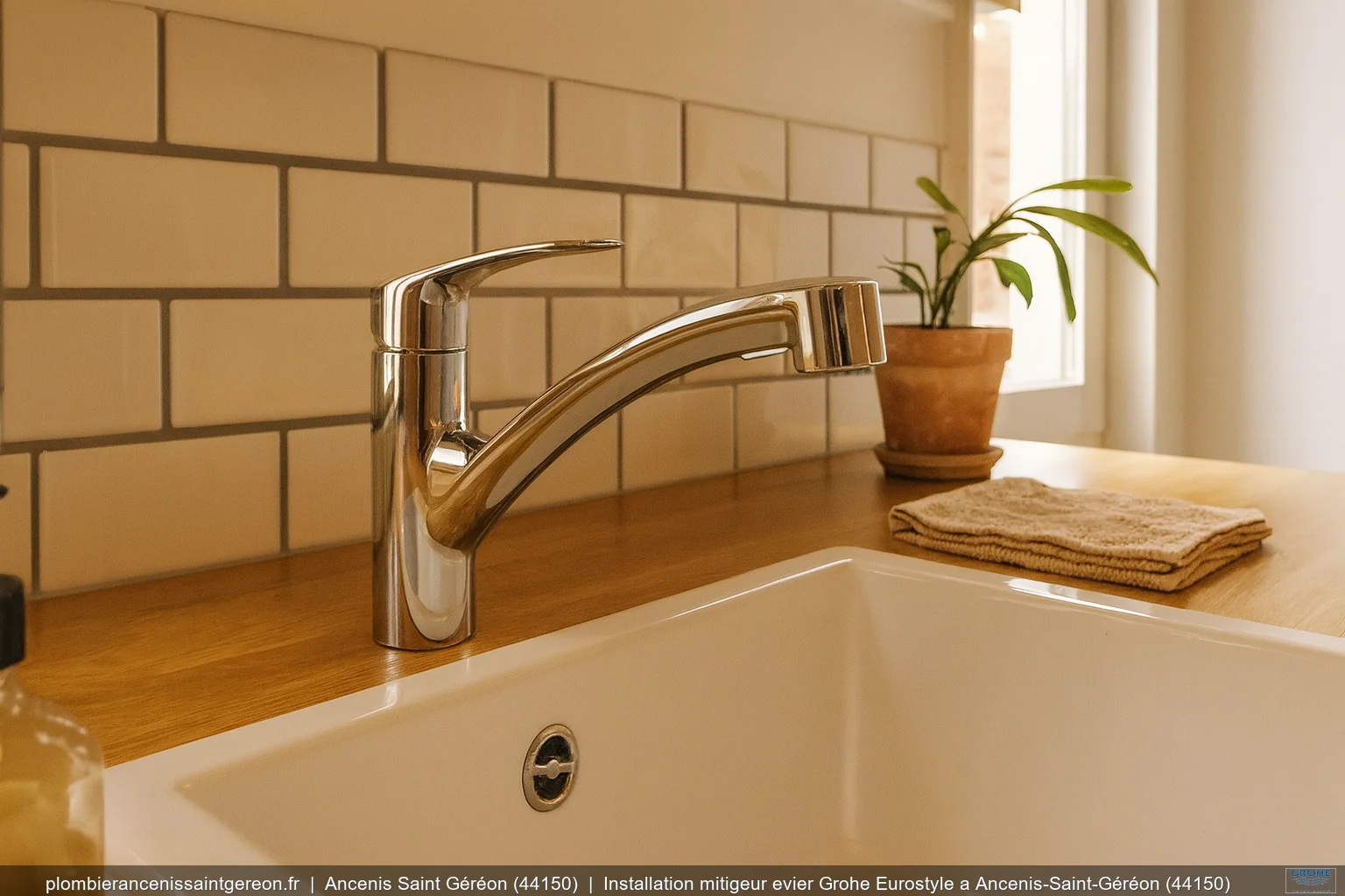Installation mitigeur evier Grohe Eurostyle a Ancenis-Saint-Géréon (44150)