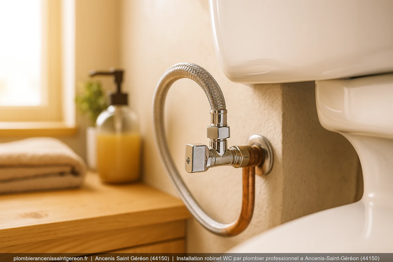 Installation robinet WC par plombier professionnel a Ancenis-Saint-Géréon (44150)